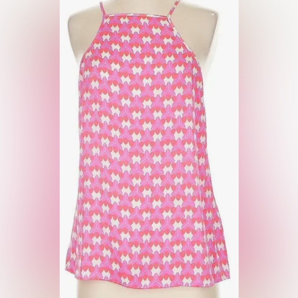 Banana Republic Pink and White Geometric Top